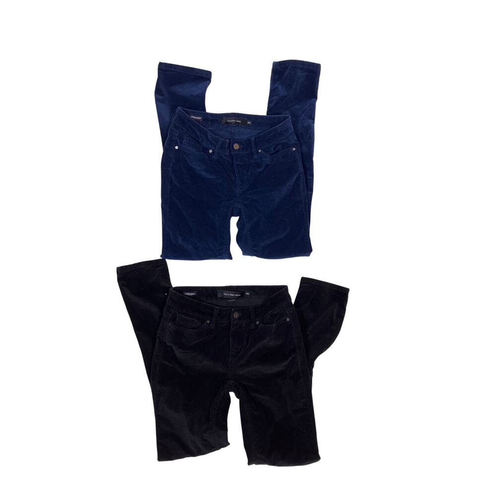 Lot of 2 Calvin Klein Corduroy Jeans Ultimate Skinny Size 2x30 Black & Blue‎